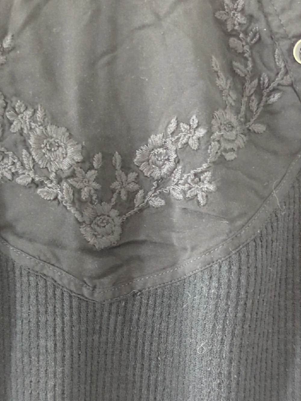 Free People Black Lace Long Sleeve Mock Neck Top - Picture 4 of 11